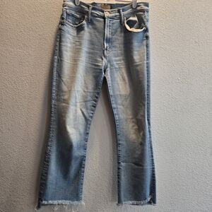 MOTHER Light Wash Cropped Jeans